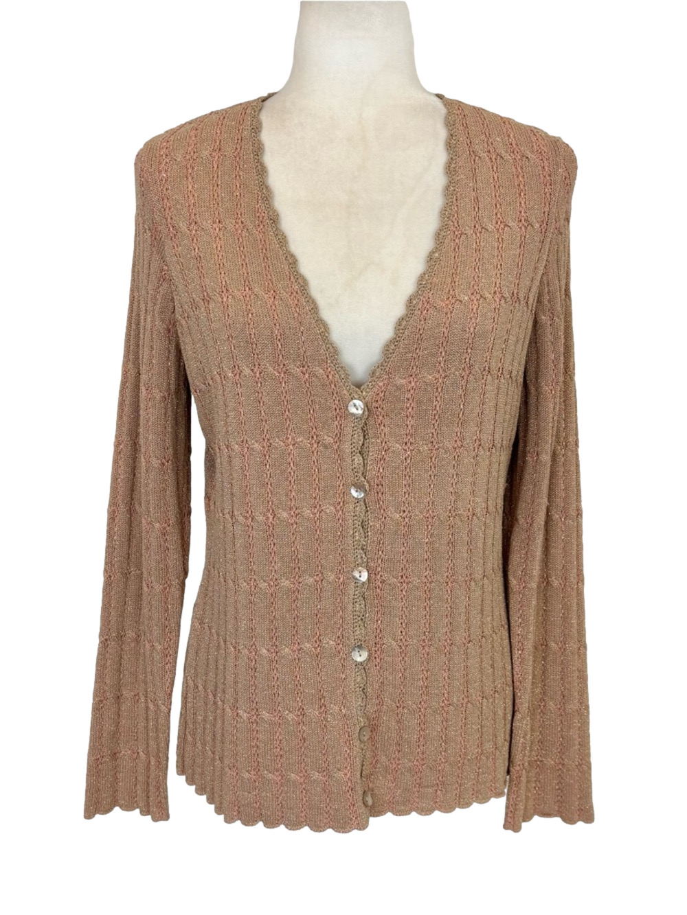 JH Collectibles pink and gold cardigan